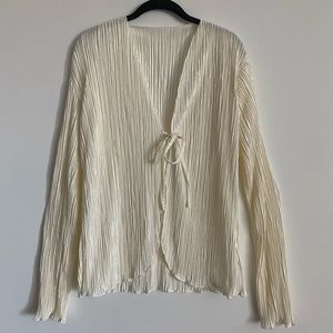 CLOSEOUT SALE Meihuida Sheer Tie Front Blouse